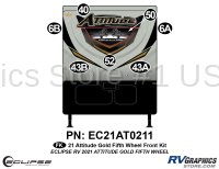 7 Piece 2021 Attitude Fifth Wheel Front Graphics Kit Gold Version