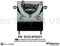 7 Piece 2021 Attitude Fifth Wheel Front Graphics Kit Teal Version