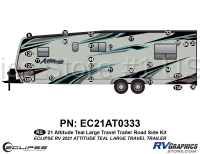 27 Piece 2021 Attitude Lg Travel Trailer Roadside Graphics Kit Teal Version