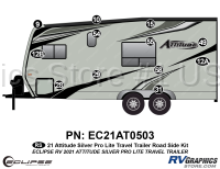 12 Piece 2021 Attitude Pro-Lite Travel Trailer Roadside Graphics Kit Silver Version