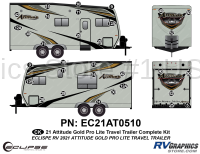 32 Piece 2021 Attitude Pro-Lite Travel Trailer Complete Graphics Kit Gold Version