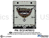 5 Piece 2021 Attitude Pro-Lite Travel Trailer Rear Graphics Kit Gold Version