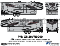 57 Piece 2020 Vortex Fifth Wheel Complete Graphics Kit-Silver Combination