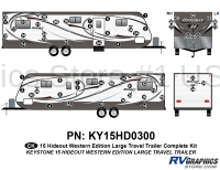 63 Piece 2015 Hideout Lg Trailer Western Edition Complete Graphics Kit