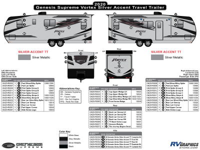 Genesis Supreme - Vortex - 2020 Vortex Travel Trailer-SILVER Version