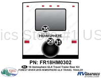 3 Piece 2018 Salem Hemiphere GLX  Travel Trailer Rear Graphics Kit