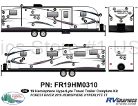 45 Piece 2019 Salem Hemiphere HyperLite Travel Trailer Complete Graphics Kit