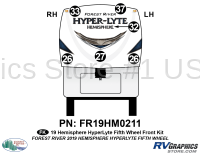 6 Piece 2019 Salem Hemiphere HyperLite Fifth Wheel Front Graphics Kit - Image 2