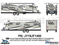 35 Piece 2019 Jay Flight Standard METAL Medium Travel Trailer No Back Window Complete Graphics Kit - Image 1