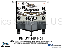 9 Piece 2019 Jay Flight Standard METAL Medium Travel Trailer Front Graphics Kit - Image 1