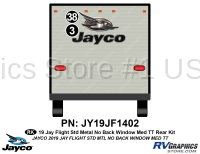 2 Piece 2019 Jay Flight Standard METAL Medium Travel Trailer No Back Window Rear Graphics Kit