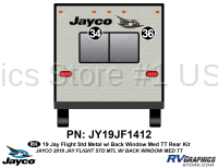 2 Piece 2019 Jay Flight Standard METAL Medium Travel Trailer WITH Back Window Rear Graphics Kit - Image 1