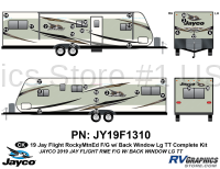 30 Piece 2019 Jay Flight Rocky Mountain Edition Fiberglass WITH Back Window Travel Trailer Complete Graphics Kit - Image 1