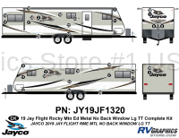 34 Piece 2019 Jay Flight Rocky Mountain Edition METAL No Back Window Travel Trailer Complete Graphics Kit - Image 1