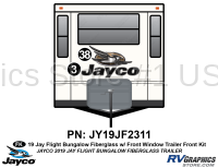 2 Piece 2019 Jay Flight Bungalow Trailer Front Graphics Kit-Fiberglass Walls WITH Front Window - Image 1