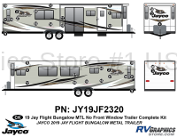 39 Piece 2019 Jay Flight Bungalow Trailer Complete Graphics Kit-METAL Walls No Front Window