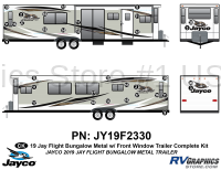 38 Piece 2019 Jay Flight Bungalow Trailer Complete Graphics Kit-METAL Walls WITH Front Window