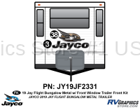 2 Piece 2019 Jay Flight Bungalow Trailer Front Graphics Kit-METAL Walls WITH Front Window