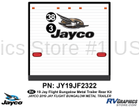 2 Piece 2019 Jay Flight Bungalow Trailer METAL Walls Rear Graphics Kit - Image 1