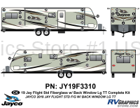 43 Piece 2019 Jay Flight Standard Fiberglass Lg Travel Trailer WITH Back Window Complete Graphics Kit - Image 1