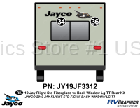 2 Piece 2019 Jay Flight Standard Fiberglass Lg Travel Trailer WITH Back Window Rear Graphics Kit