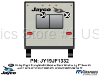 2 Piece 2019 Jay Flight Rocky Mountain Edition METAL WITH Back Window Travel Trailer Rear Graphics Kit