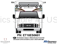 5 Piece 2018 Esteem Motorhome Front Graphics Kit