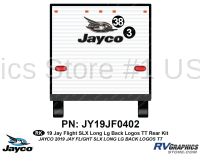 2 Piece 2019 Jay Flight SLX Long Travel Trailer Rear Graphics Kit - Image 2