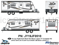 19 Piece 2019 Jay Flight SLX Short Travel Trailer Rear Window Complete Graphics Kit