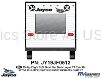 2 Piece 2019 Jay Flight SLX Short Travel Trailer Rear Window  Rear Graphics Kit - Image 2