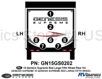 7 Piece 2015 Genesis Red Lg Fifth Wheel Rear Graphics Kit - Image 2