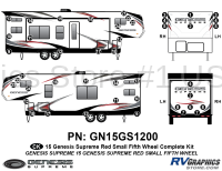 45 Piece 2015 Genesis Red Sm Fifth Wheel Complete Graphics Kit - Image 2