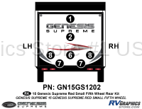 7 Piece 2015 Genesis Red Sm Fifth Wheel Rear Graphics Kit - Image 2