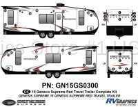 45 Piece 2015 Genesis Red Travel Trailer Complete Graphics Kit - Image 2