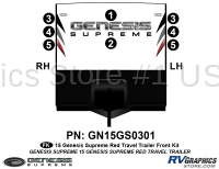 8 Piece 2015 Genesis Red Travel Trailer Front Graphics Kit - Image 2