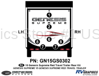 7 Piece 2015 Genesis Red Travel Trailer Rear Graphics Kit - Image 2