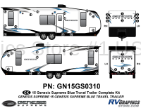 45 Piece 2015 Genesis Blue Travel Trailer Complete Graphics Kit - Image 2