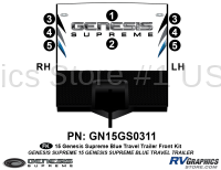 8 Piece 2015 Genesis Blue Travel Trailer Front Graphics Kit - Image 2