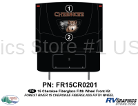 2 Piece 2015 Cherokee FW Fiberglass Front Graphics Kit - Image 3