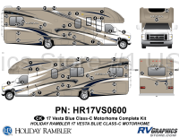 65 Piece 2017 Vesta Motorhome Complete Graphics Kit Blue Version - Image 2