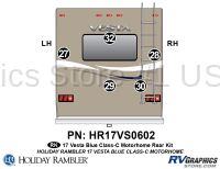 5 Piece 2017 Vesta Motorhome Rear Graphics Kit Blue Version - Image 2