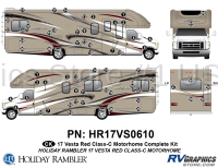 65 Piece 2017 Vesta Motorhome Complete Graphics Kit Red Version - Image 2