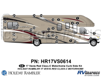 29 Piece 2017 Vesta Motorhome Curbside Graphics Kit Red Version - Image 2