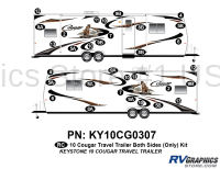 32 Piece 2010 Cougar Travel Trailer Both Sides Graphics Kit