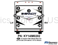 9 Piece 2014 Impact Fifth Wheel Rear Graphics Kit - Image 2