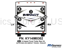 9 Piece 2014 Impact Travel Trailer Rear Graphics Kit - Image 2