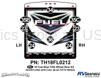 8 Piece 2018 Fuel Fifth Wheel Rear Graphics Kit Blue Version - Image 2