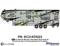 31 Piece 2021 Attitude Fifth Wheel Roadside Graphics Kit Green Version - Image 2