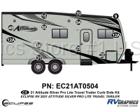 12 Piece 2021 Attitude Pro-Lite Travel Trailer Curbside Graphics Kit  Silver Version - Image 2