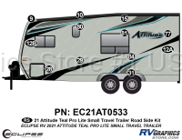 12 Piece 2021 Attitude Pro-Lite Travel Trailer Roadside Graphics Kit Teal Version - Image 2